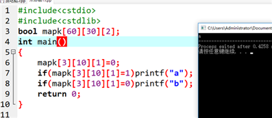 c++：为什么这段代码会输出a而不输出b？