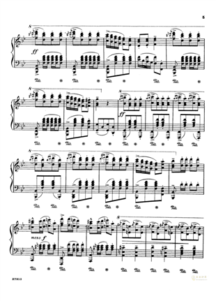 求尼古拉鲁宾斯坦Tarantella  Op.14四手联弹钢琴谱