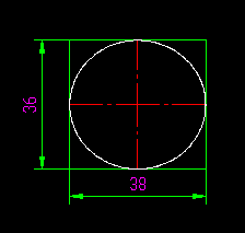 如何画出上下长度为38，左右长度为36的椭圆