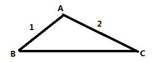 一个三角形两边长分别为1和2，它们的夹角为120°，求其余两角的度数分别是多少，谢谢。