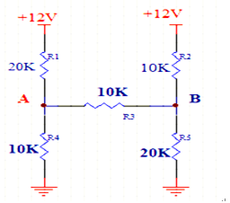 如图，计算图中A点和B点的电压和UAB的电压？写出计算公式和过程。
