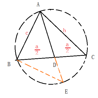 为何作三角形ABC外接圆，延长AD交圆于E那么有:角C=角E