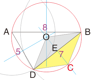在圆内接四边形ABCD中,AB=8,BD=7,AD=5,则△BCD面积的最大值为多少?