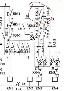 x62w铣床控制电路当中的SQ2-2作用是什么??