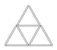 只挪动两根火柴使它变成5个正三角形
