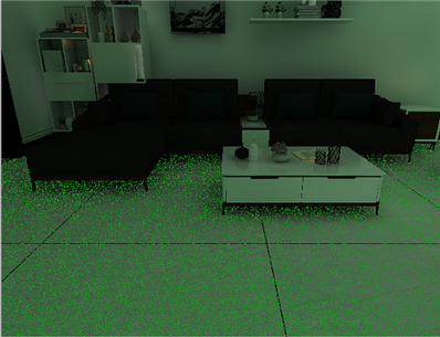 3dmax渲染出来为什么会出现荧光的颗粒   沙发也是黑色的