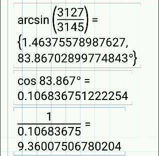 sec［arcsin（3127/3145）］，怎么求值