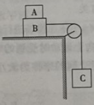 A、B两物体叠放在水平桌面上,如图所示,当右端挂5N的物体C时，物体A、B恰好能一起向右做匀速直线运