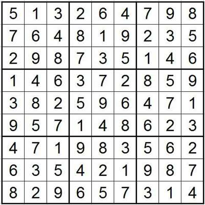 数独游戏,在每一个小九格中,分别填上1-9的数字让整个大九宫格每一行每一列数