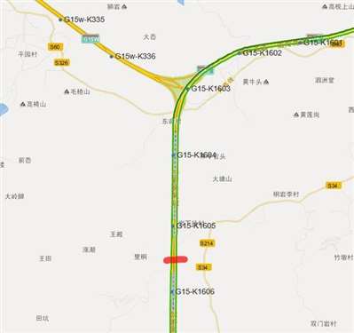 想知道：台州市 G15沈海高速1605公里500米福建方向 在哪？