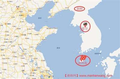济州岛在韩国哪个位置有地图吗