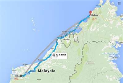 马来西亚泗务离沙巴多少公里