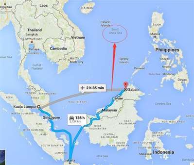 吉隆坡到沙巴是穿越什么海洋